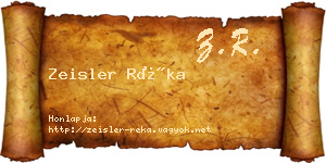 Zeisler Réka névjegykártya